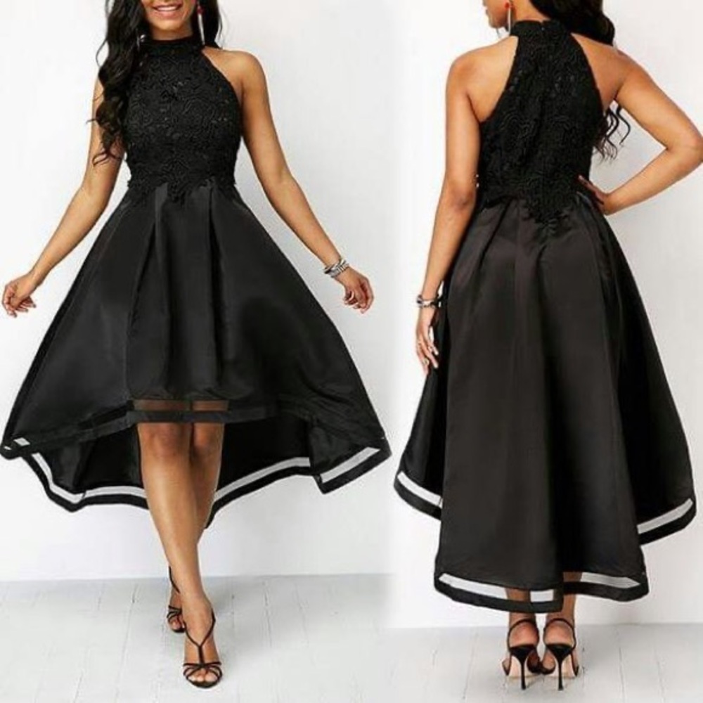 Black hi-low dress size small